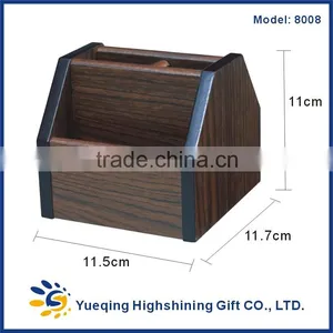 HY8008 Custom Logo Rotating Desk Wooden Pencil Pen Holder thumbnail-4