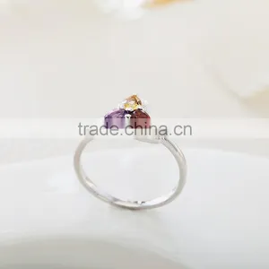 Beautiful Colorful 925 Silver Ring. Woman Silver Ring. Tourmaline Ring With 925 Silver thumbnail-2