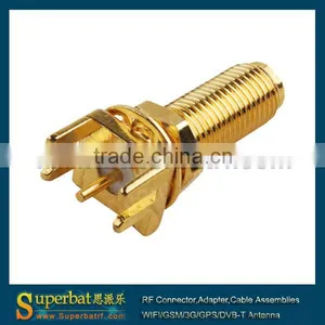 SMA End Launch Jack PCB Mount Wide Flange .062" Long Version Usb Adapter With Dipole Antenna rp Sma thumbnail-1