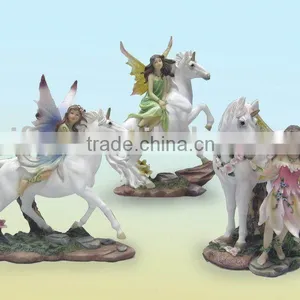 Polyresin Fairy on Horse, Polyresin Spirit thumbnail-1