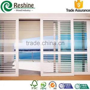 Horizontal Opening Pattern and Wooden,basswood ,PVC Material Wood White Window Shutter thumbnail-3