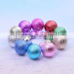 200pairs New Arrival Candy Color Earrings Fashion Double Pearl Earings Jewelry Pendientes Trendy Stud Earrings E070314 thumbnail-2