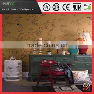 High Quality Chinese Hand Paint Silk Decorative Wallpaper for Home thumbnail-1