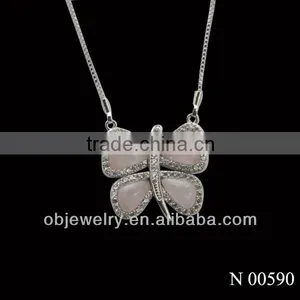 18K Gold Plated Butterfly Silver Semi-precious Necklace Jewellers thumbnail-1