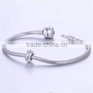 STY004 Silver Clip On Lock Stopper Beads Fit Snake Charm Bracelet thumbnail-5