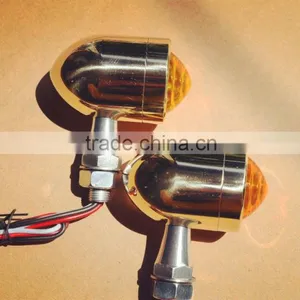 MOTORCYCLE MARKER/ TURN SIGNALS BRASS BLACK LIGHTS LED thumbnail-6