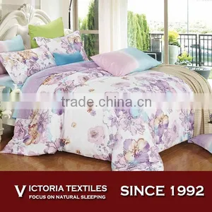 Big Purple Peach Flower Floral Design Bedding Double Duvet Quilt Cover & Pillowcase Bed Set thumbnail-1