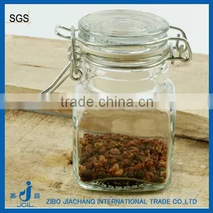 80ml Mini Clear Square Airtight Glass Canister for Spice thumbnail-1