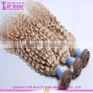 7A Unprocessed Brazilian Blonde Curly Hair Extensions Jerry Curly Virgin Hair Bundles 613# Blonde Hair thumbnail-3