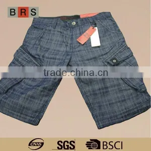 2014 Summer Short Pants Dark Blue Plaid Casual Shorts for Men thumbnail-1
