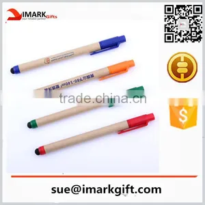Custom Logo Screen Touch Pen/ Recycled Paper Pen With Stylus thumbnail-1