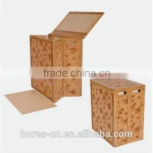 High Quality Household Foldable Bamboo Laundry Storage Basket thumbnail-2