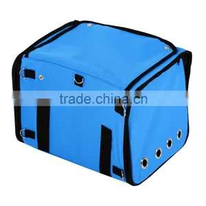 Pawhut Light Blue Collapsible Folding Soft Portable Pet Crate Carrier thumbnail-3