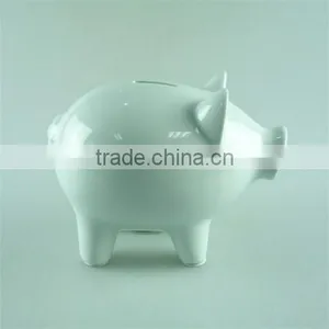 Stock Ceramic White Funny Pig Shape Money Box thumbnail-1