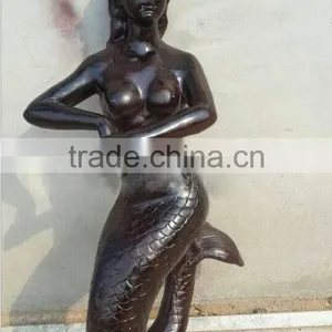 Cast Antique Brass Sculpture,bronze Mermaid Statue thumbnail-1