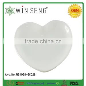 White New Design Heart-shape Ceramic Dish/soap Plate thumbnail-1
