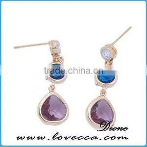 Fancy 12mm Brass Jewelry Variety of Colors Birthstone Earring Studs thumbnail-4