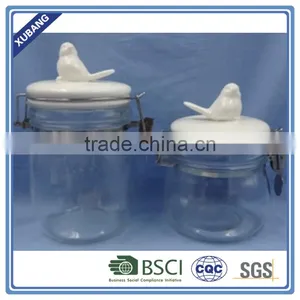 Glass Jar for Honey Christmas Cookie Jar Ceramic Penguin Cookie Jar thumbnail-4