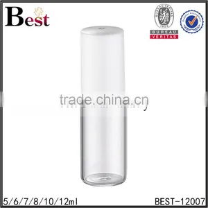 Cosmetic Fragrance Perfume Bottle Roll on 5ml 10ml 12ml Clear Stainless Steel Roller White Plastic pp Cover Bottle Perfume thumbnail-1