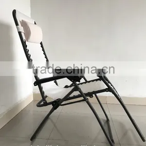 White Zero Gravity Chair Portable Folding Beach Chair With Anthracite Frame thumbnail-2