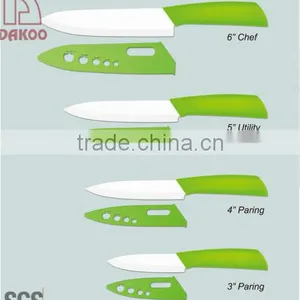 4 Pieces Color Handle Zirconia Chef/Paring Knife With Acrylic Stand thumbnail-3
