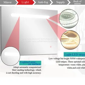 LED Light up Mirrors , Backit Mirrors With Heating Pad for Anti Fog thumbnail-2