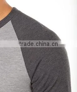 High Quality Custom Wholesale Tri-Blend Baseball Raglan T-shirts Sport T-shirts Cricket thumbnail-4