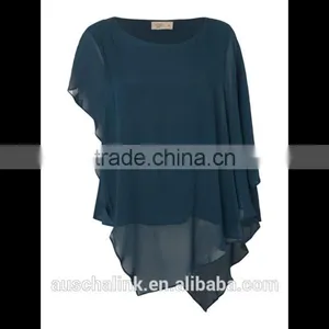 Latest Woman Oversized Sleeve Viscose Blouse New Styles thumbnail-3