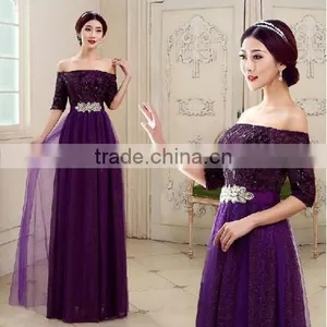 Formal Purple Short Sleeve Evening Pretty Fashion Dress thumbnail-1