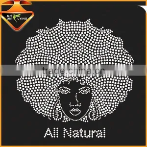 Afro Girl Rhinestone Transfer Wholesale,Iron on T- Shirt Sticker thumbnail-5