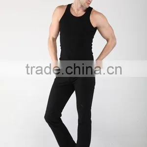 Men's Black Cotton Vests thumbnail-1
