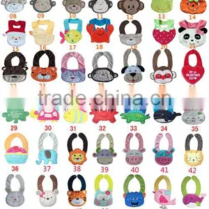 61 New Designs Stocked or OEM, Cotton Lovely Cartoon Animal Baby Bibs thumbnail-1