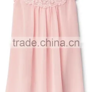 2017 OEM Services Fashion Custom Clothing Child Smocked Dress Lace Neckline Flutter Dress thumbnail-5