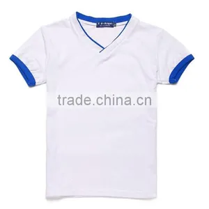 Mens Slim Fit V Shaped Neck T-Shirts Blank Tee Shirt thumbnail-1