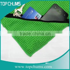 Personalized 100% Cotton Waffle Sport Gym Towel With Zip Pocket thumbnail-2