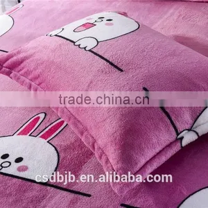 2017 NEW LOVELY CARTOON RABBIT FLANNEL 4PCS BEDDING SET thumbnail-5