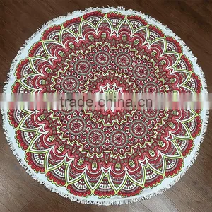 Microfiber Screen Print Round Beach Blanket thumbnail-1