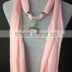 New Fashion Polyester Pendant Embellished Jewelry Scarf thumbnail-1