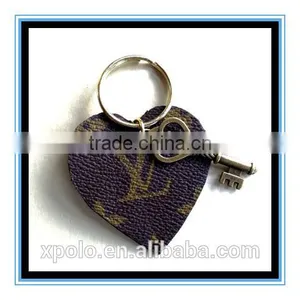 High Quality Canvas Heart Shaped Keychain Zinc Alloy Keyring thumbnail-1
