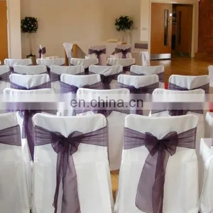 Wholesale Banquet Cheap Polyester Universal Chair Cover White thumbnail-2
