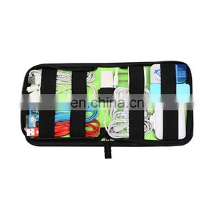 Black Padded 8 Elastic Loops Batteries ChargerCable Organiser Bag thumbnail-1