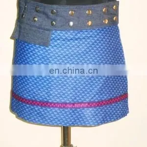 Reversible Denim Wrap Skirt thumbnail-2