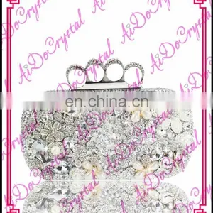 Aidocrystal Luxurious White Princess Style Novelty Crystal Evening Clutch thumbnail-1