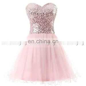 Latest Youthful Sweetheart Sleeveless Lace-up Tulle Sequins Mini Homecoming Dresses SD032 thumbnail-5