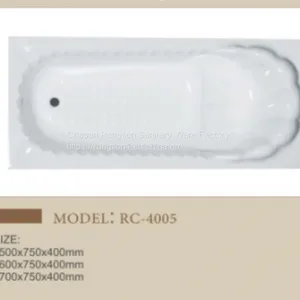 Wholesale Euro Hotel Home Apartment Good Sale Design Bathroom White Drop in Acrylic Tube in Cheap Price thumbnail-4