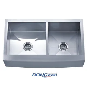 Guangdong Dongyuan Kitchenware Double Bowl Farmhouse Apron Front Kitchen Sink (DY-HA125L) thumbnail-1