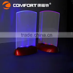 Customized Vertical Double Sided Stand up Clear LED Table Tent Menu Holder Manufacturer thumbnail-6