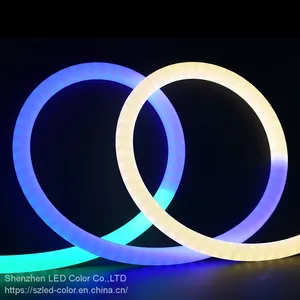 Hot 360 Degrees Digital RGB Silicon Neon Strip Waterproof Flex Full Color Rgb LED Neon Flex Lights thumbnail-1