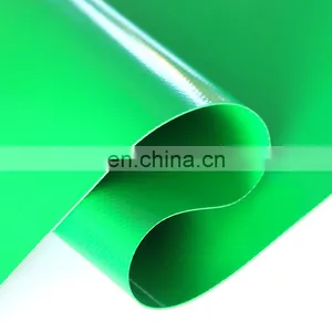 610gsm Green Waterproof Vinyl Polyester Tear Resistant Protective Pvc Coat Tarpaulin Fabric Roll thumbnail-1