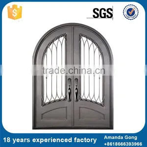 Finely Processed Single Wrought Iron Sliding Entry Doors thumbnail-4